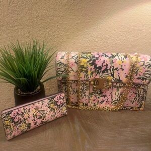 Tory Burch Gemini Link Shoulder Bag with Matching Wallet